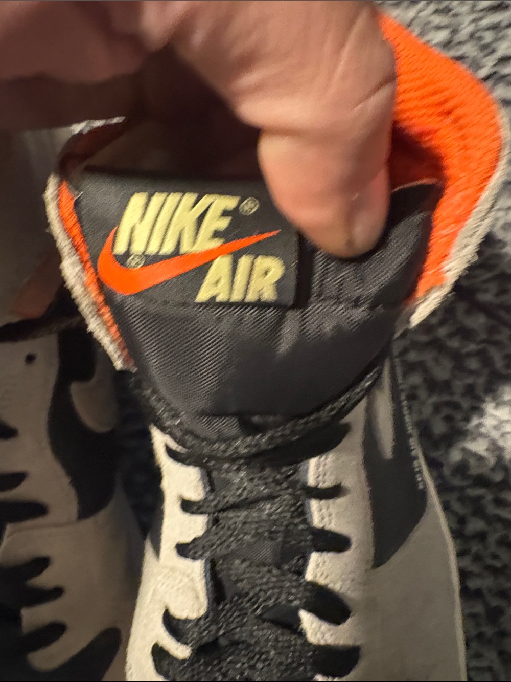 Air Jordan’s Air Jordon 1 Retro High in Neutral Grey Hyper Crimson VG condition! - Picture 7 of 10